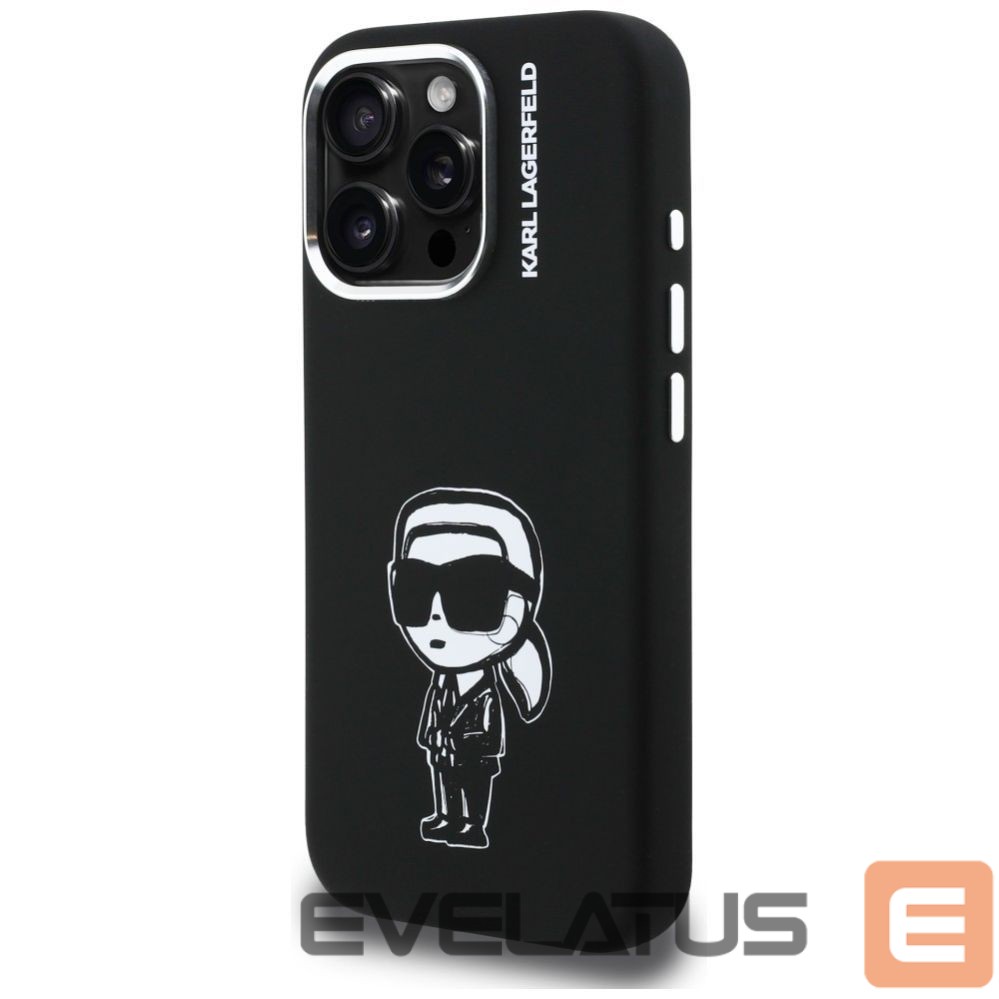 Kitos prekės Karl Lagerfeld Karl Lagerfeld Silicone Karl Sketch MagSafe Case for iPhone 16 Pro - Black