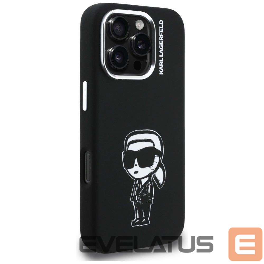 Kitos prekės Karl Lagerfeld Karl Lagerfeld Silicone Karl Sketch MagSafe Case for iPhone 16 Pro - Black