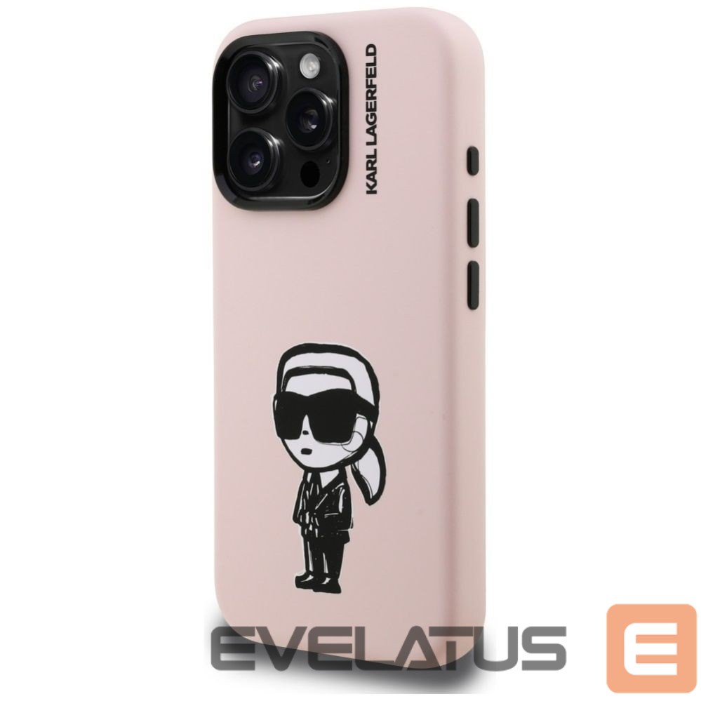 Kitos prekės Karl Lagerfeld Karl Lagerfeld Silicone Karl Sketch MagSafe Case for iPhone 16 Pro Max - Pink