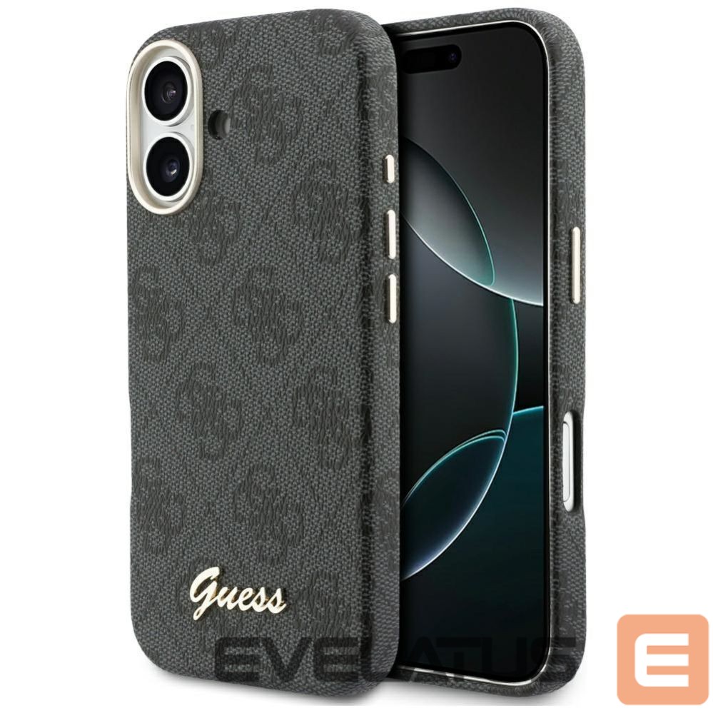 Kitos prekės Guess Guess 4G Script MagSafe case for iPhone 17 - black