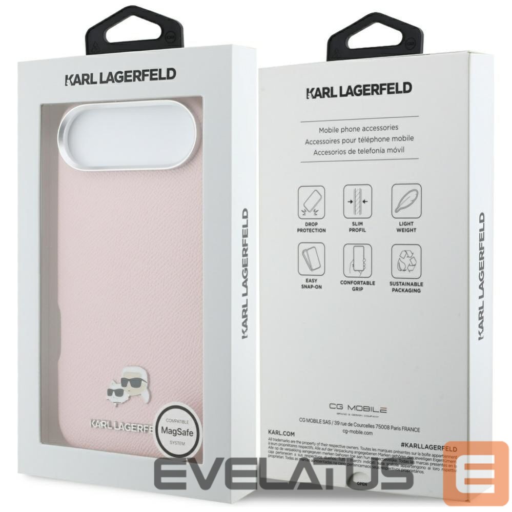 Kitos prekės Karl Lagerfeld Karl Lagerfeld Karl & Choupette Head Pins Saffiano MagSafe iPhone Air Case - Pink