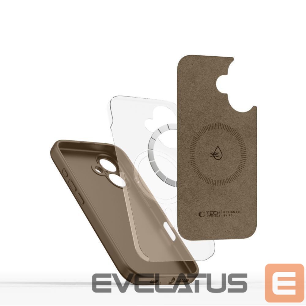 Kitos prekės Tech-Protect Tech-Protect Silicone MagSafe Case for iPhone 16E / 17E - Brown