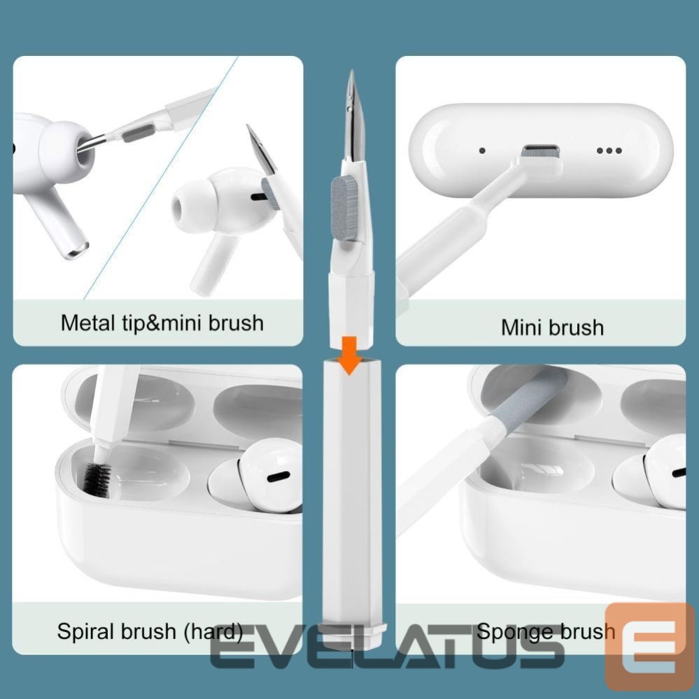 Kitas kompiuterio priedas Tech-Protect Tech-Protect 20-in-1 Multifunctional Cleaning Kit for Phone, Tablet, Laptop, and Headphones - White