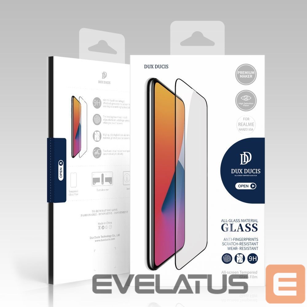 Kitos prekės Dux Ducis Dux Ducis 9D Tempered Glass 9H Full Screen Tempered Glass with Realme Narzo 50A frame black (case friendly)