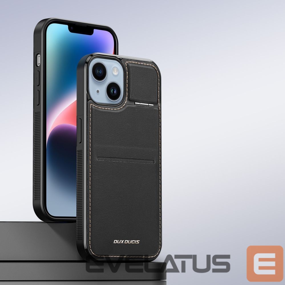 Kitos prekės Dux Ducis 3in1 Wallet Case with Stand for iPhone 14 Plus MagSafe RFID Blocker Dux Ducis Rafi Mag - Black