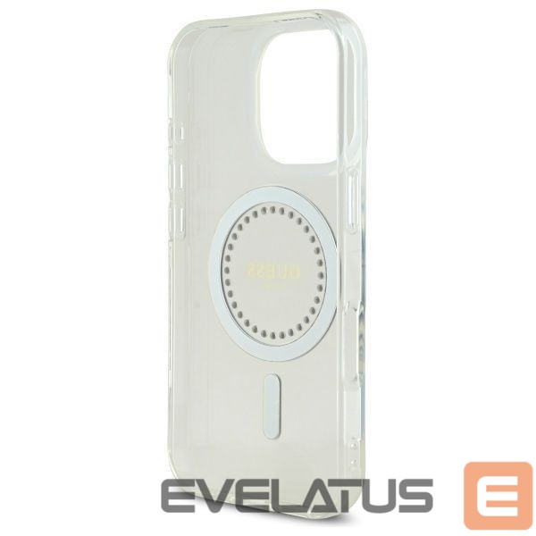Kitos prekės Guess Guess IML Rhinestones MagSafe Case for iPhone 16 Pro Max - White