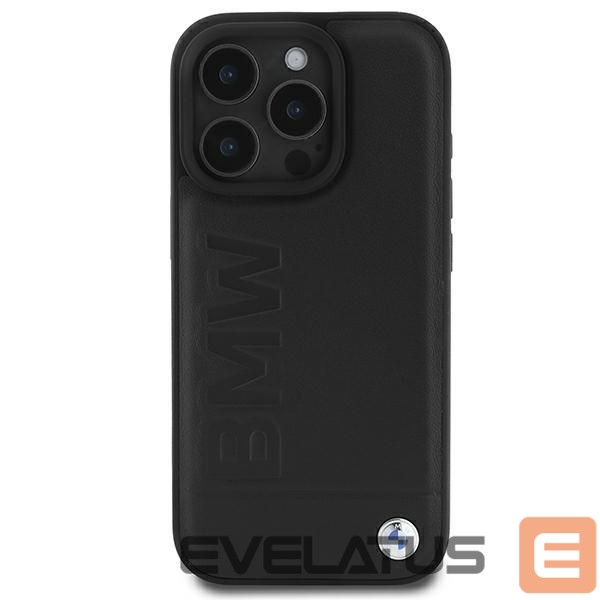 Kitos prekės BMW BMW Leather Hot Stamp iPhone 16 Pro Case - Black