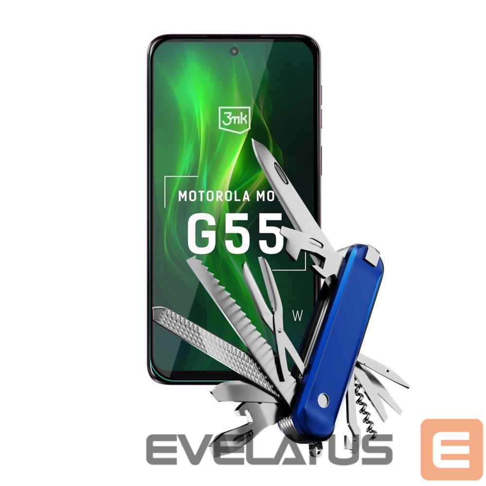Kitos prekės 3MK Tempered glass 3mk HardGlass Max Lite Black for Motorola Moto G55 5G