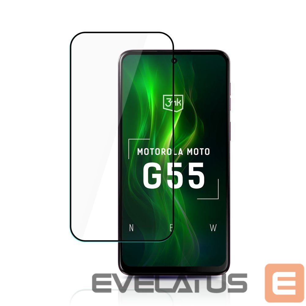 Kitos prekės 3MK Tempered glass 3mk HardGlass Max Lite Black for Motorola Moto G55 5G