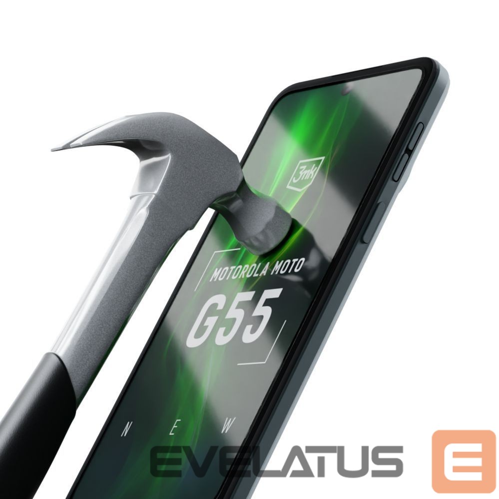Kitos prekės 3MK Tempered glass 3mk HardGlass Max Lite Black for Motorola Moto G55 5G