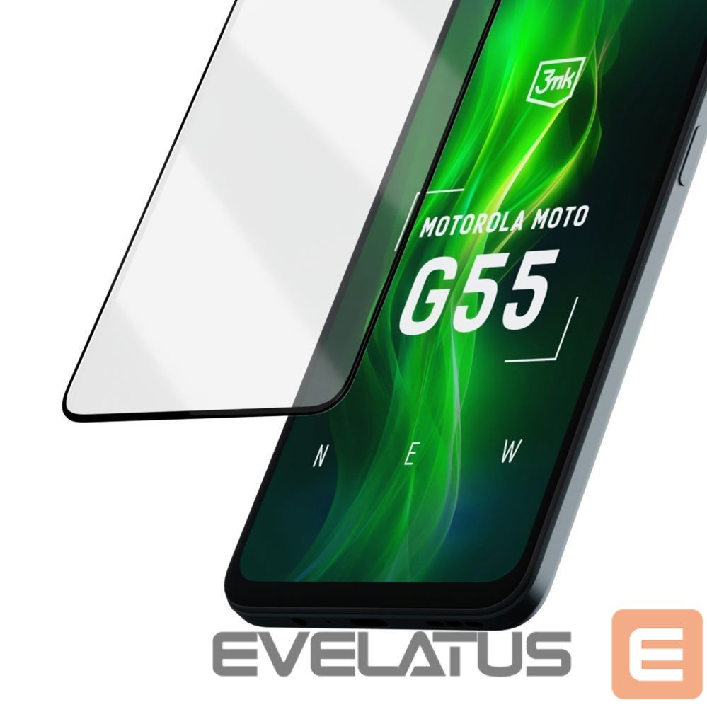 Kitos prekės 3MK Tempered glass 3mk HardGlass Max Lite Black for Motorola Moto G55 5G