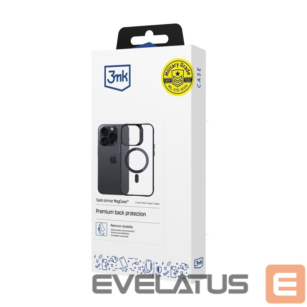 Kitos prekės 3MK 3mk Satin Armor MagCase for Apple iPhone 15 Pro - Transparent