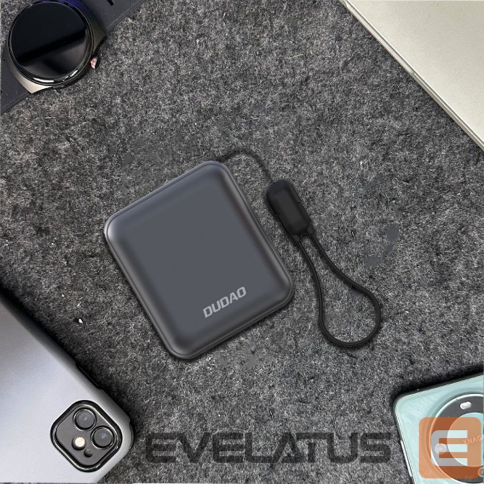 Išorinė baterija Dudao Dudao K22+ Ultra-Compact Power Bank 10000mAh 22.5W USB-C with Pendant/Cable - Gray
