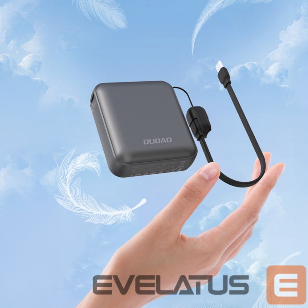 Išorinė baterija Dudao Dudao K22+ Ultra-Compact Power Bank 10000mAh 22.5W USB-C with Pendant/Cable - Gray