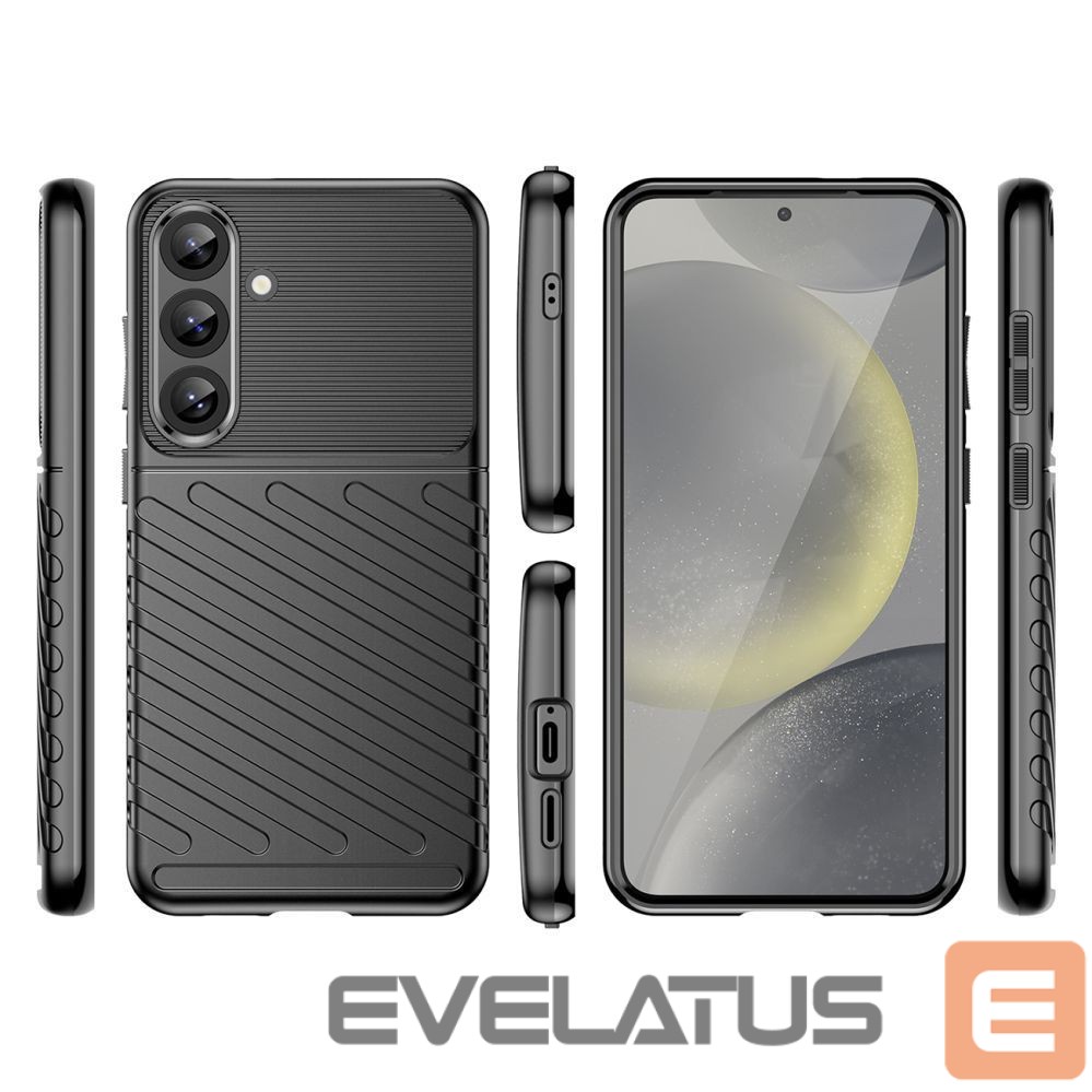 Kitos prekės Hurtel Thunder Case for Samsung Galaxy S25+ Silicone Armored Cover - Black