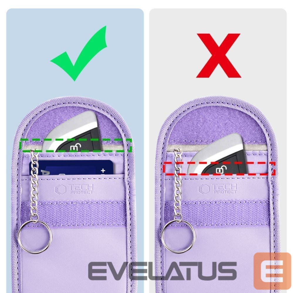 Kitos prekės Tech-Protect Tech-Protect KLR100 RFID Blocking Car Key Case - Purple