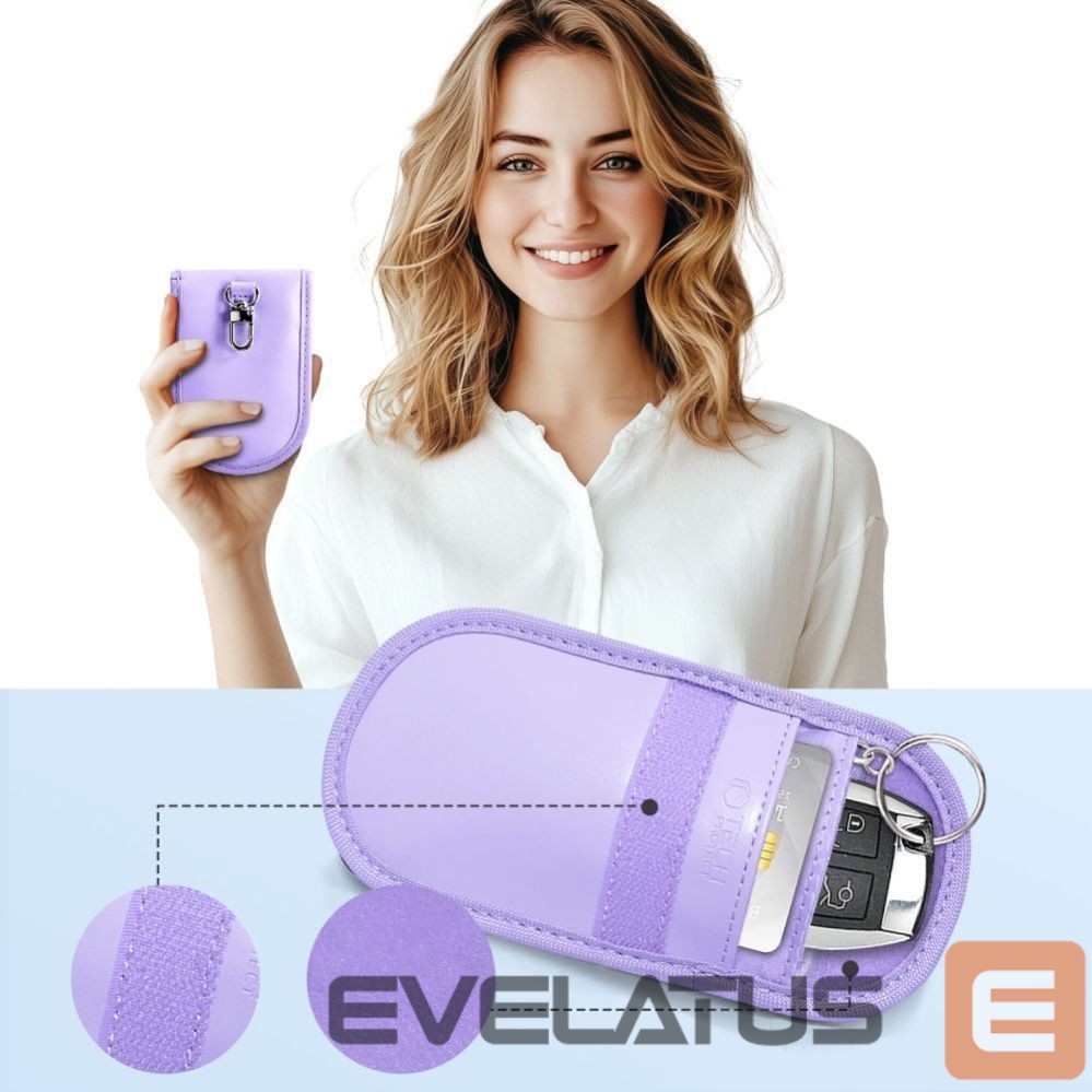 Kitos prekės Tech-Protect Tech-Protect KLR100 RFID Blocking Car Key Case - Purple