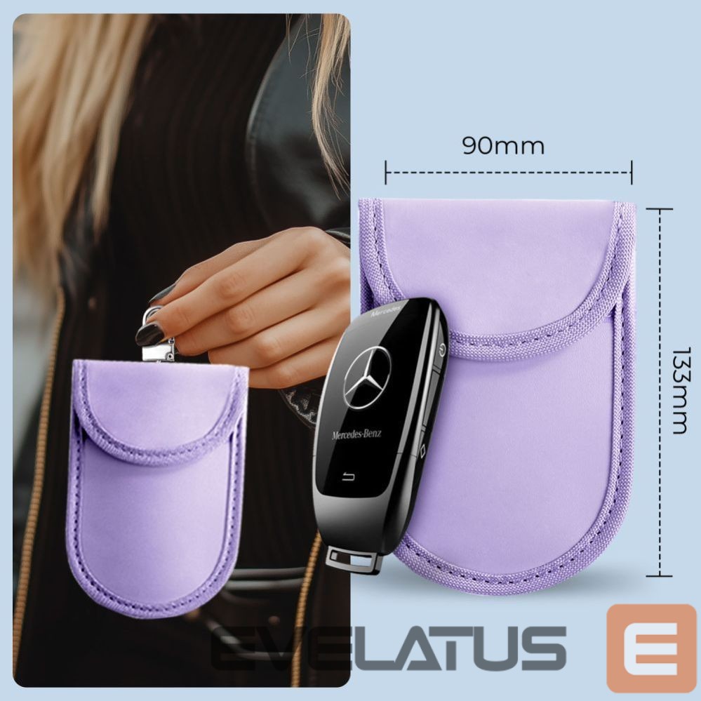 Kitos prekės Tech-Protect Tech-Protect KLR100 RFID Blocking Car Key Case - Purple