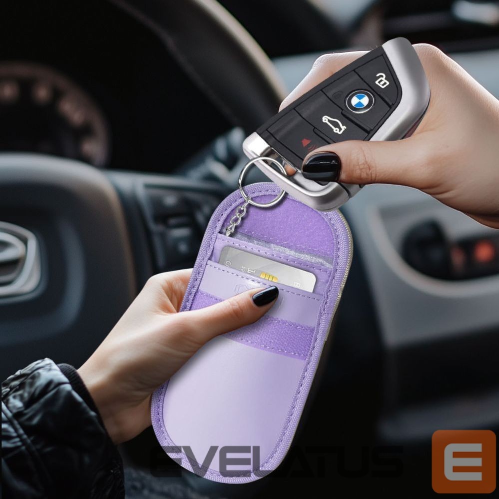 Kitos prekės Tech-Protect Tech-Protect KLR100 RFID Blocking Car Key Case - Purple