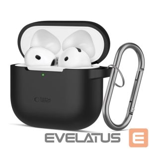Kitos prekės Tech-Protect  Tech-Protect Silicone Hook Case for AirPods 4 - Black 