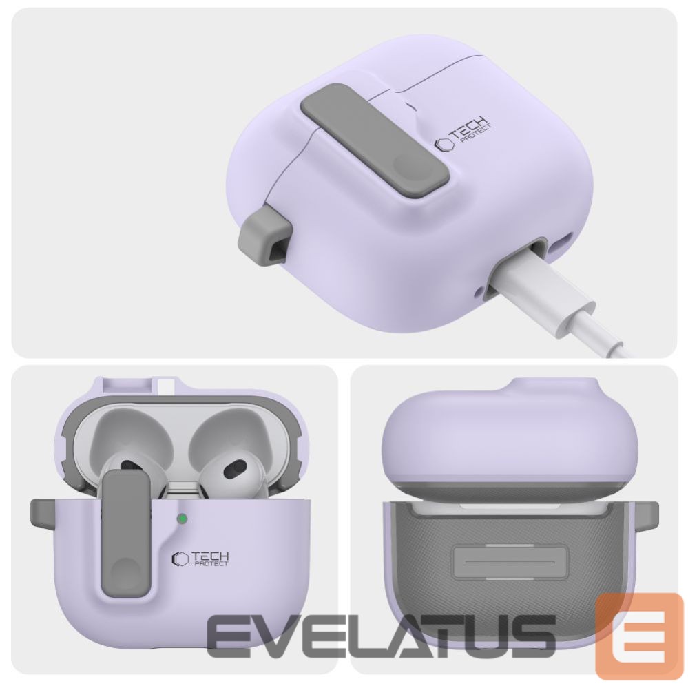 Kitos prekės Tech-Protect Tech-Protect Slim Hook Case for AirPods 4 - Purple