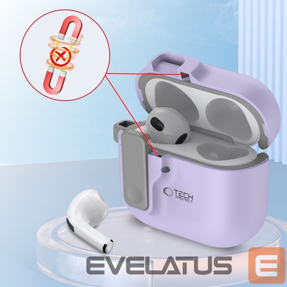 Kitos prekės Tech-Protect Tech-Protect Slim Hook Case for AirPods 4 - Purple