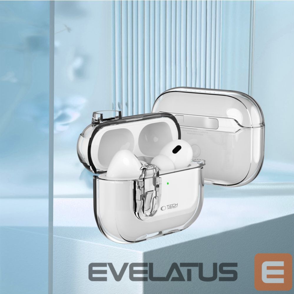 Kitos prekės Tech-Protect Tech-Protect Slim Hook Case for AirPods 1 / 2 - Clear