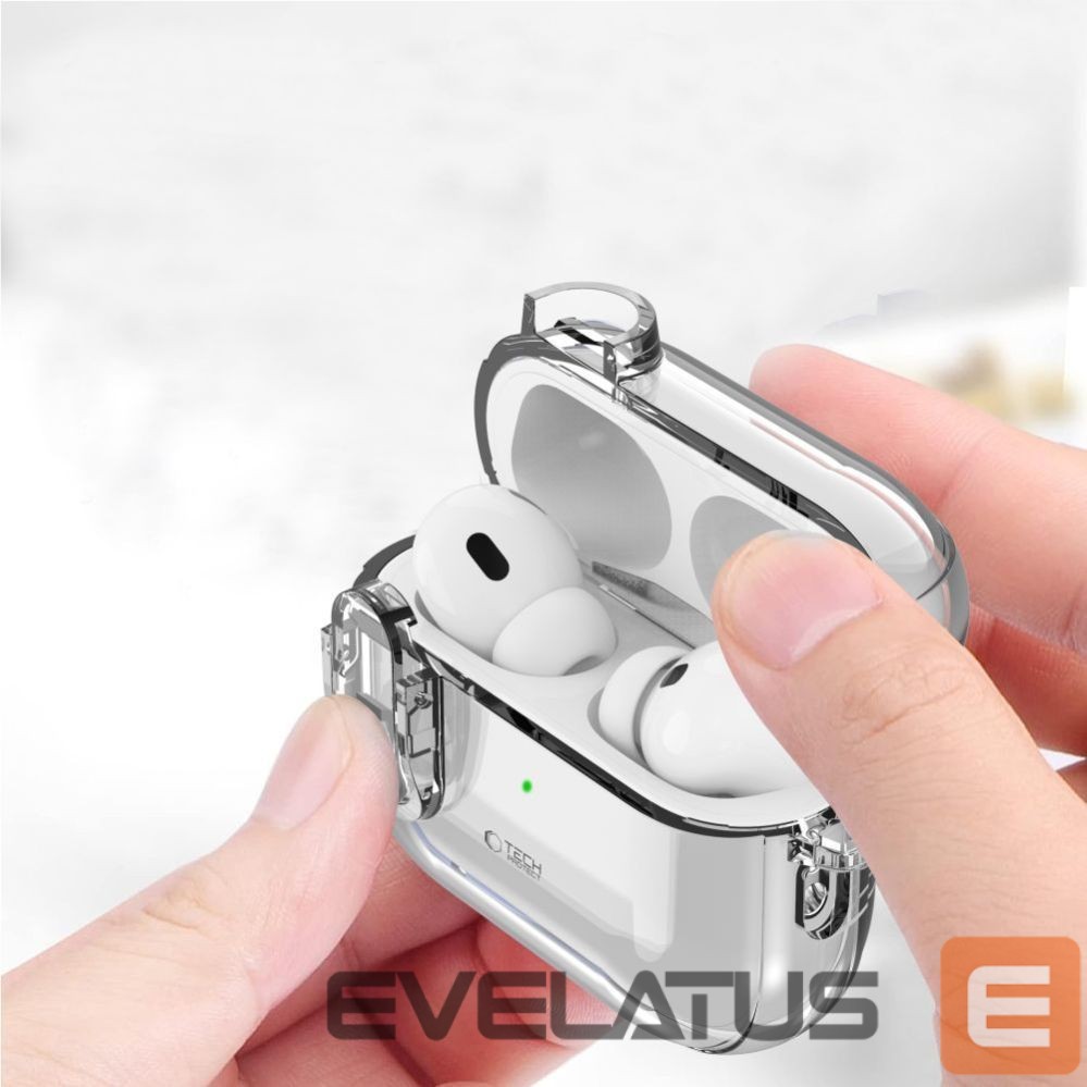 Kitos prekės Tech-Protect Tech-Protect Slim Hook Case for AirPods 1 / 2 - Clear