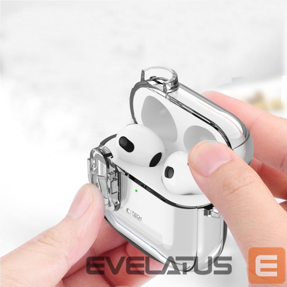 Kitos prekės Tech-Protect Tech-Protect Slim Hook Case for AirPods 4 - Clear