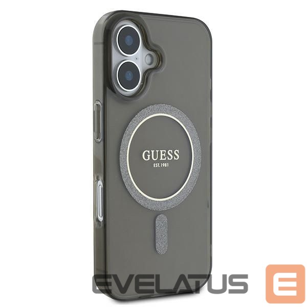 Kitos prekės Guess Guess IML Glitter Circle MagSafe case for iPhone 16 - black
