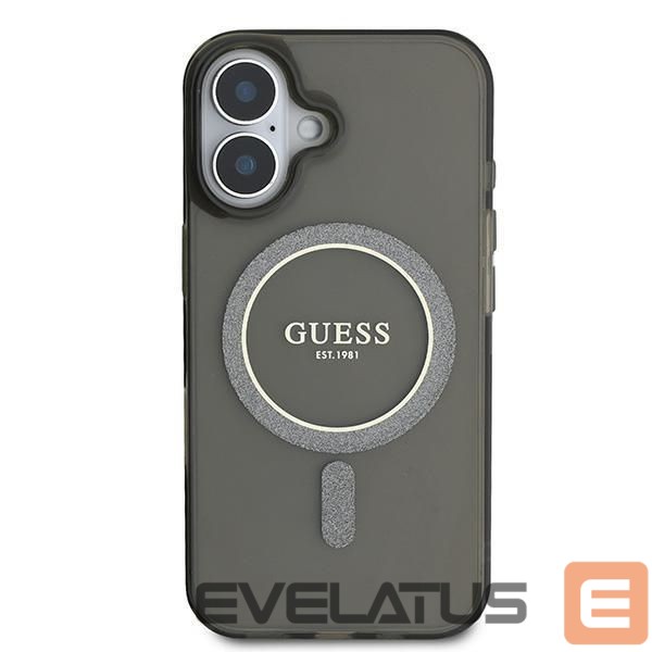 Kitos prekės Guess Guess IML Glitter Circle MagSafe case for iPhone 16 - black