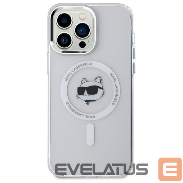 Kitos prekės Karl Lagerfeld Karl Lagerfeld IML Metal Choupette Head MagSafe Case for iPhone 14 Pro Max - White