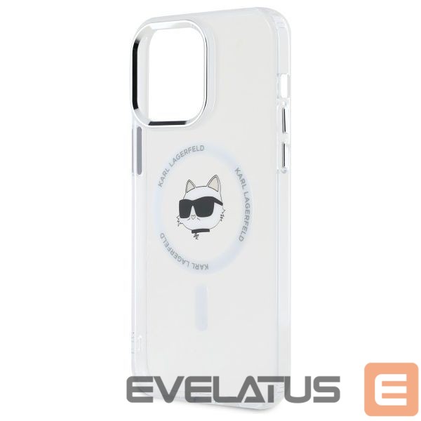 Kitos prekės Karl Lagerfeld Karl Lagerfeld IML Metal Choupette Head MagSafe Case for iPhone 14 Pro Max - White