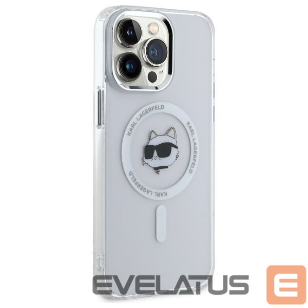 Kitos prekės Karl Lagerfeld Karl Lagerfeld IML Metal Choupette Head MagSafe Case for iPhone 14 Pro Max - White