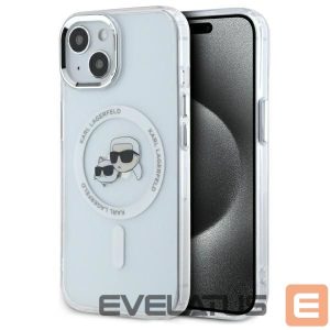 Kitos prekės Karl Lagerfeld  Karl Lagerfeld IML Metal Karl&Choupette Head MagSafe iPhone 15 Case - White 