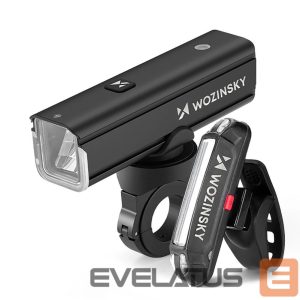 Elektrinių transporto priemonių priedai Wozinsky  Wozinsky WSBLB3 Front (1000 lm) and Rear USB-C Bike Light Set - Black 