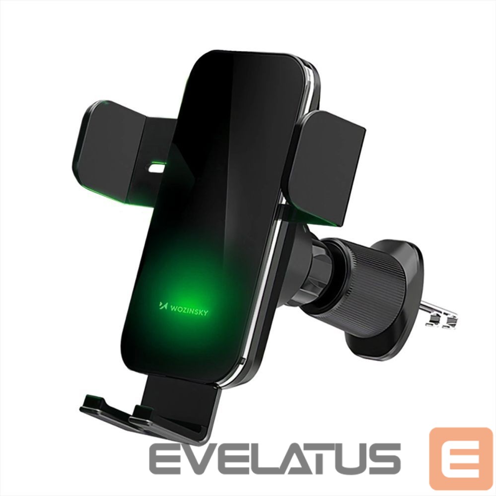 Automatinis laikiklis Wozinsky Wozinsky WEDZ-3Y8S clamp car holder with 15W inductive charger for phone on the air vent - black