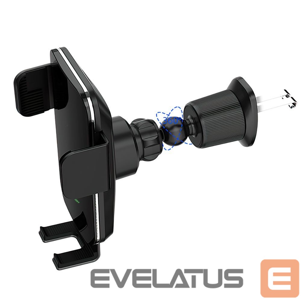 Automatinis laikiklis Wozinsky Wozinsky WEDZ-3Y8S clamp car holder with 15W inductive charger for phone on the air vent - black