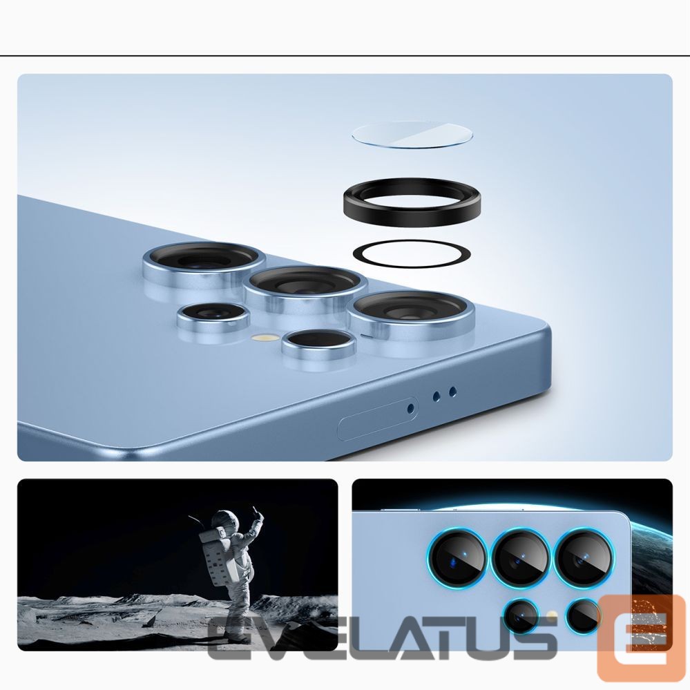 Kitos prekės Spigen Spigen Optik Pro GLAS.TR EZ FIT 2-pack Camera Cover for Samsung Galaxy S25 Ultra - Black