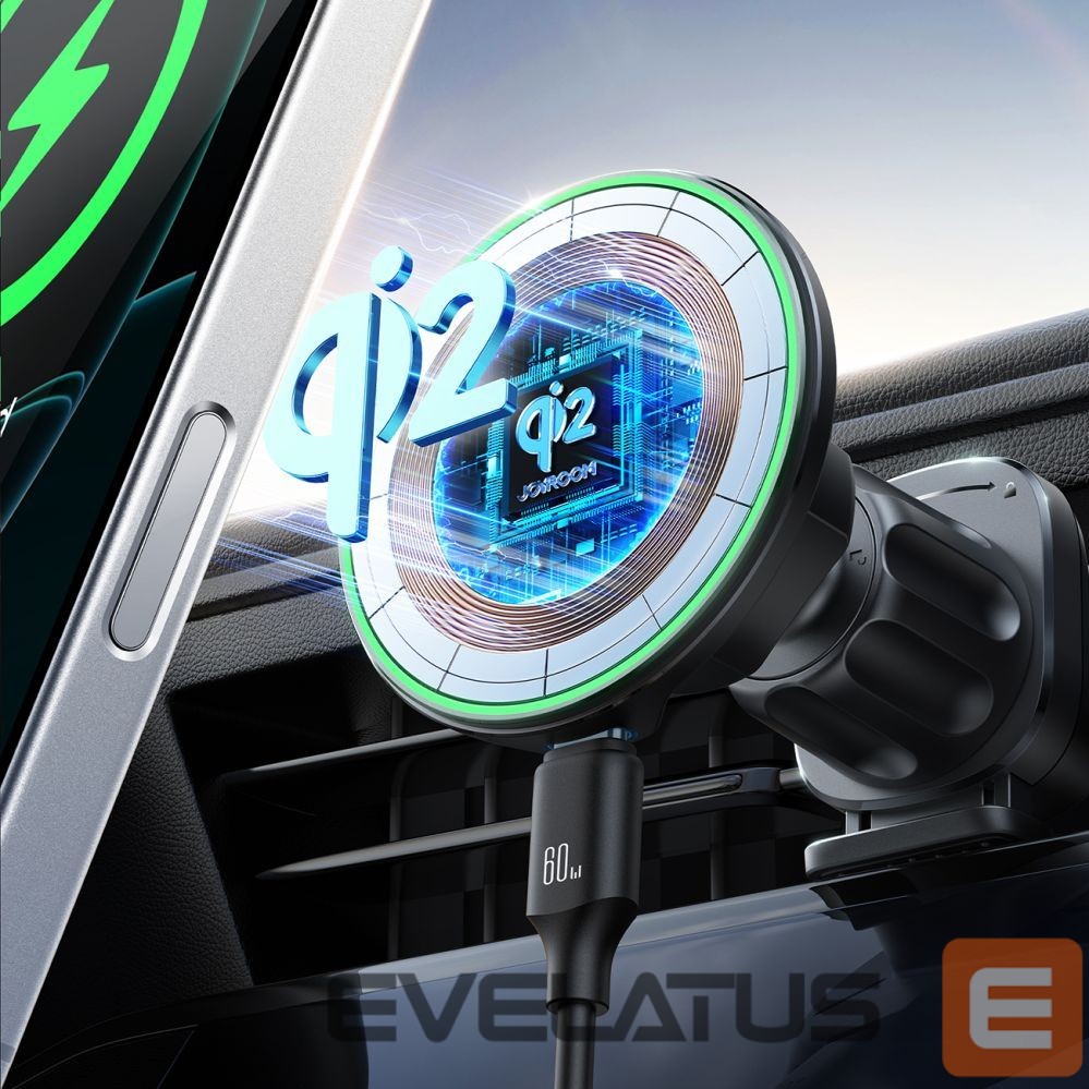 Automatinis laikiklis Joyroom Joyroom JR-ZS412 holder with Qi2 15W charger, car, for air vent - black