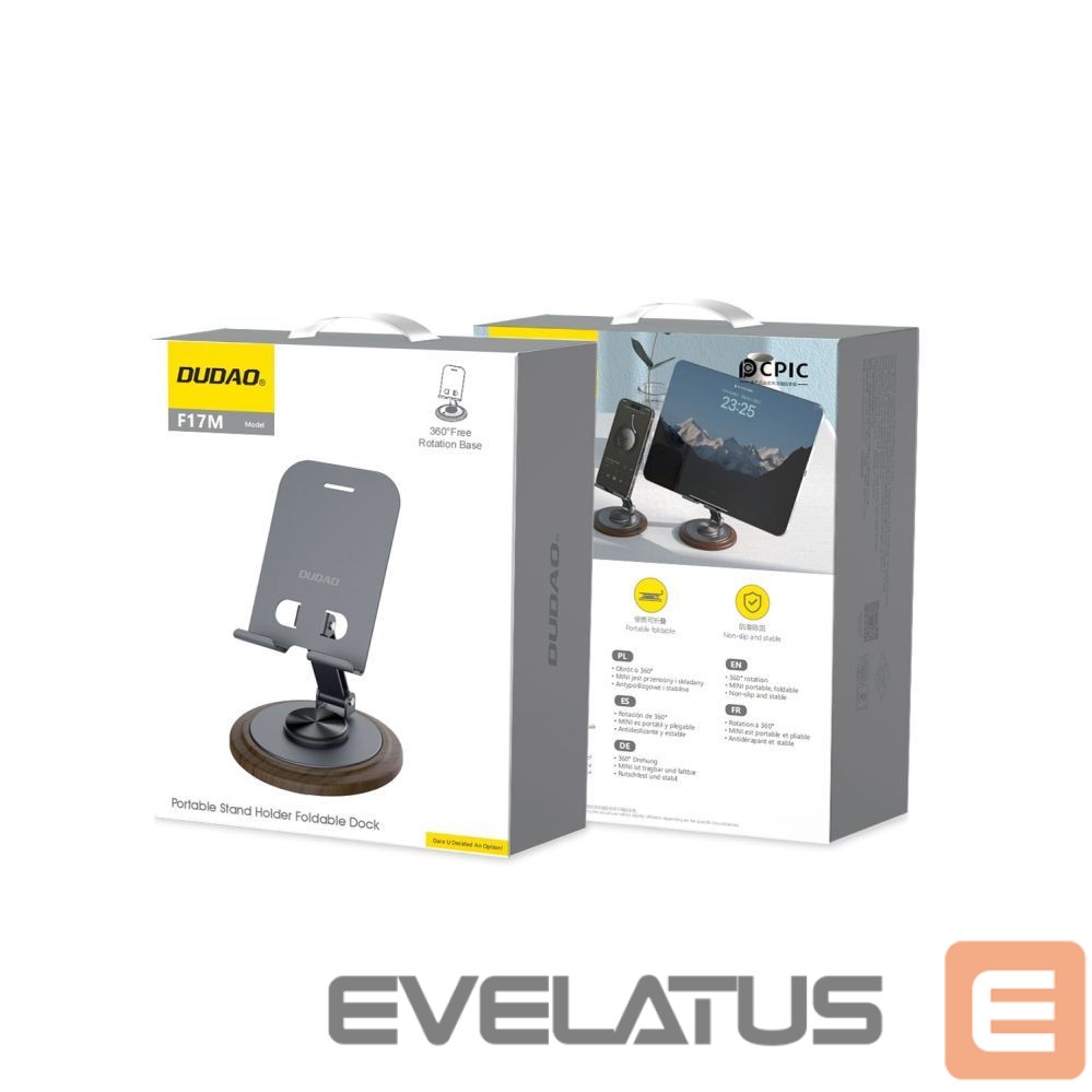 Kitos prekės Dudao Dudao F17M 360° metal phone stand - gray