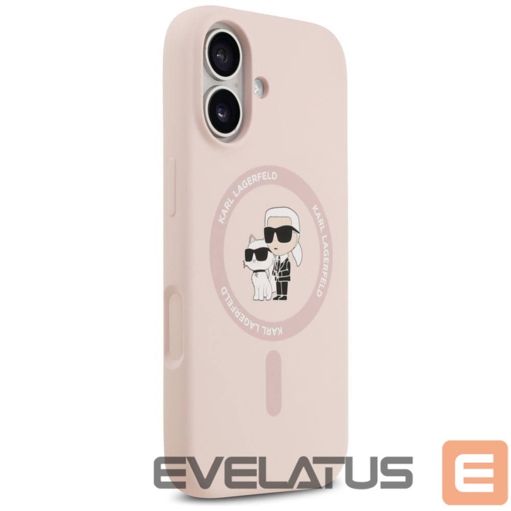 Kitos prekės Karl Lagerfeld Karl Lagerfeld Silicone Karl&Choupette Ring MagSafe Case for iPhone 17 - Pink
