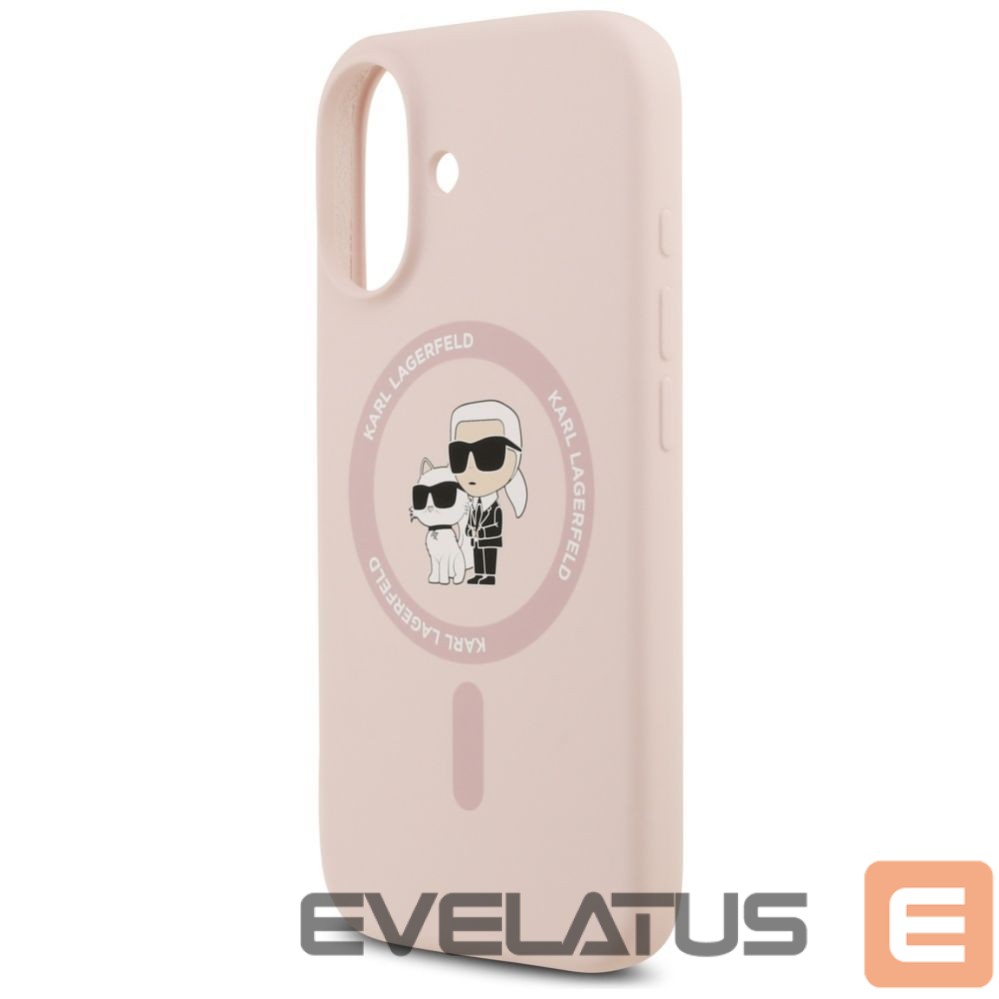 Kitos prekės Karl Lagerfeld Karl Lagerfeld Silicone Karl&Choupette Ring MagSafe Case for iPhone 17 - Pink