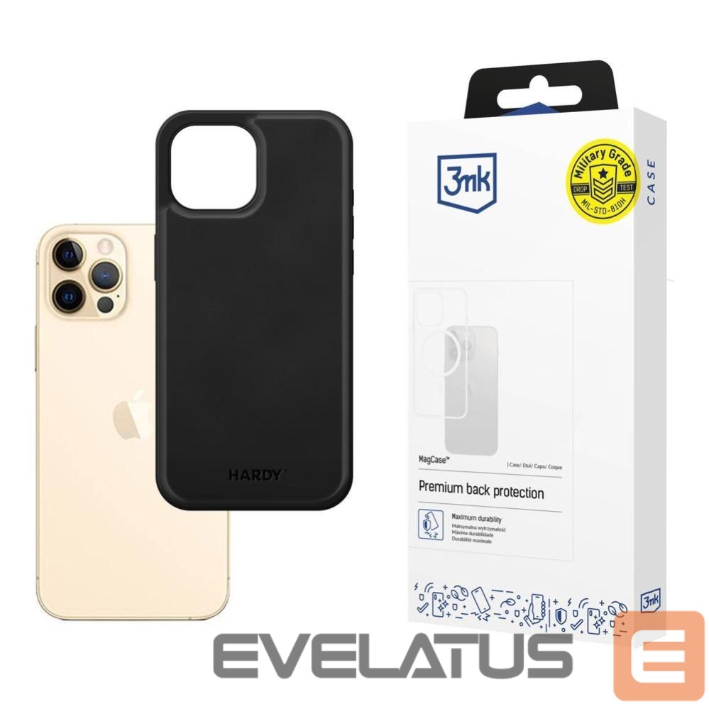 Kitos prekės 3MK 3mk Hardy Apple Silky Leather MagCase for Apple iPhone 12 / 12 Pro - Black
