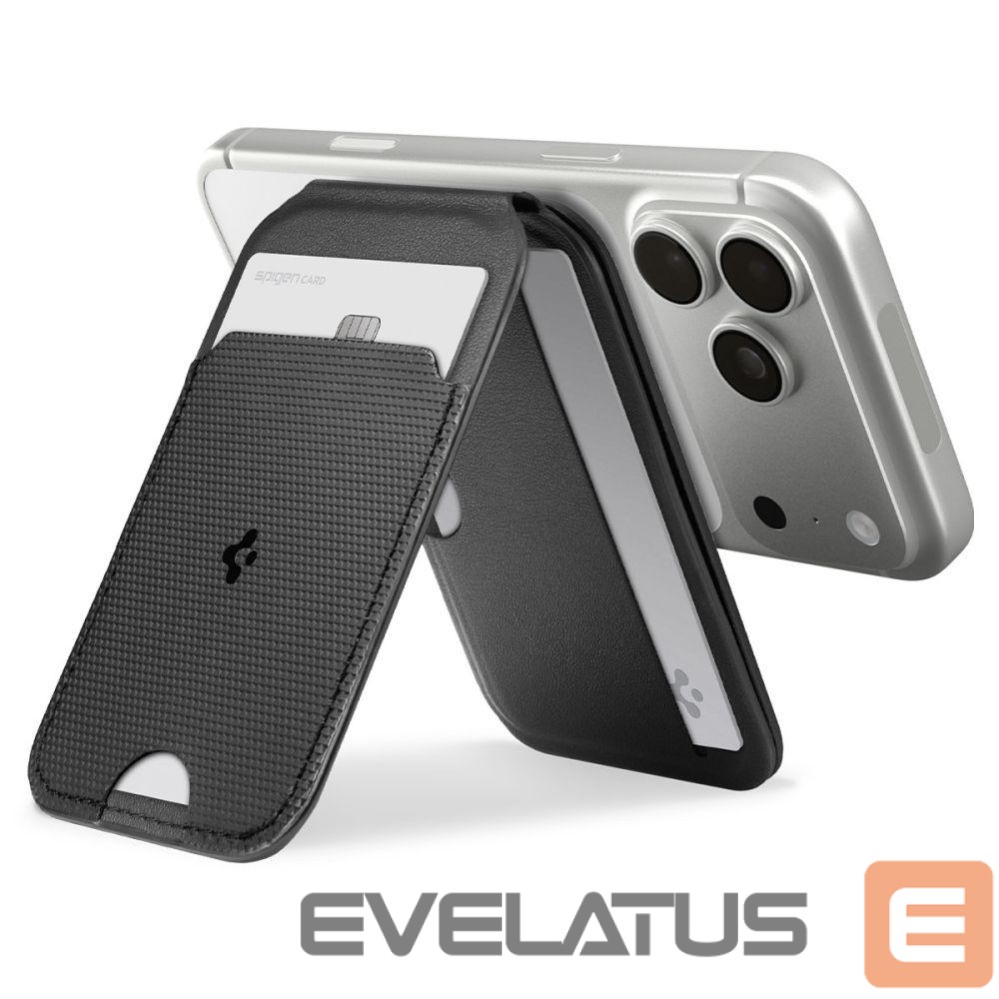 Kitos prekės Spigen Spigen Slim Fold Tripod Wallet S314-2 MagSafe Magnetic Phone Case - Black