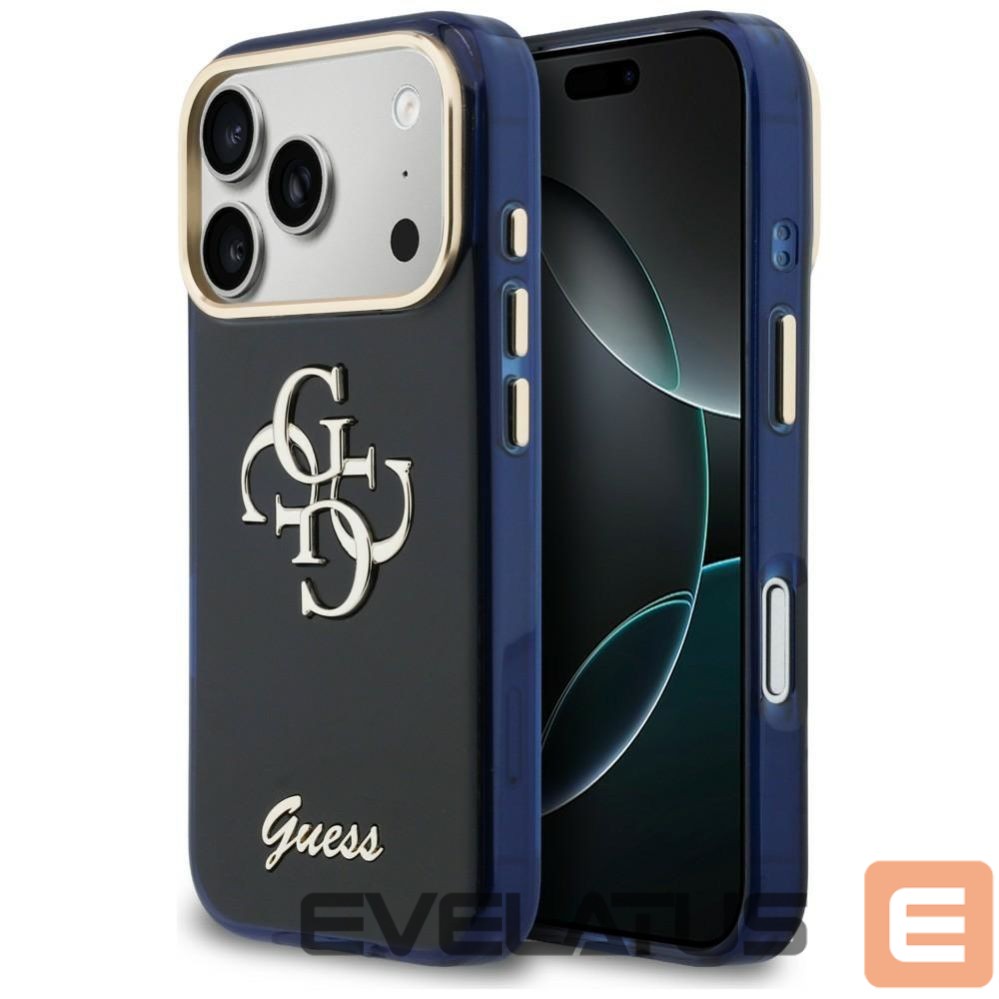 Kitos prekės Guess Guess IML 4G Script Metal Case for iPhone 17 Pro - Blue