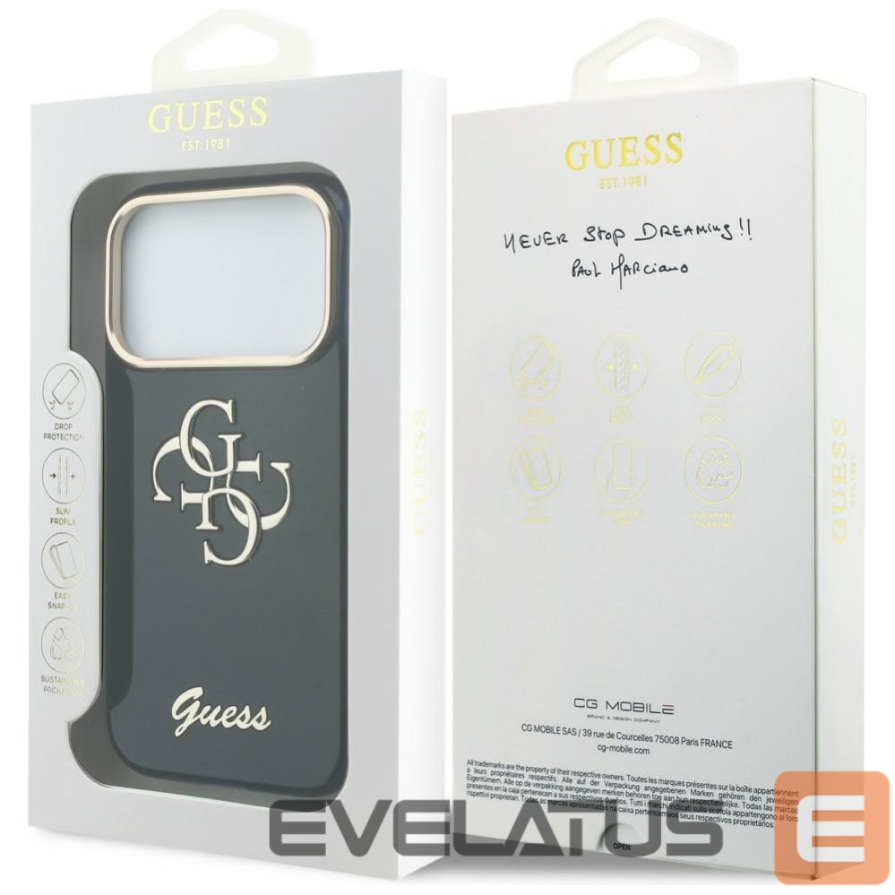 Kitos prekės Guess Guess IML 4G Script Metal Case for iPhone 17 Pro - Blue
