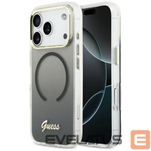 Kitos prekės Guess  Guess IML Gradient Script Metal MagSafe Case for iPhone 17 Pro Max - Black 