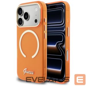 Kitos prekės Guess  Guess IML Script Metal MagSafe Case for iPhone 17 Pro - Orange 