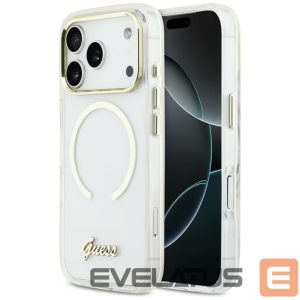 Kitos prekės Guess  Guess IML Script Metal MagSafe Case for iPhone 17 Pro - Clear 